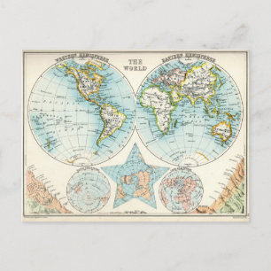 Postale Carte antique du monde