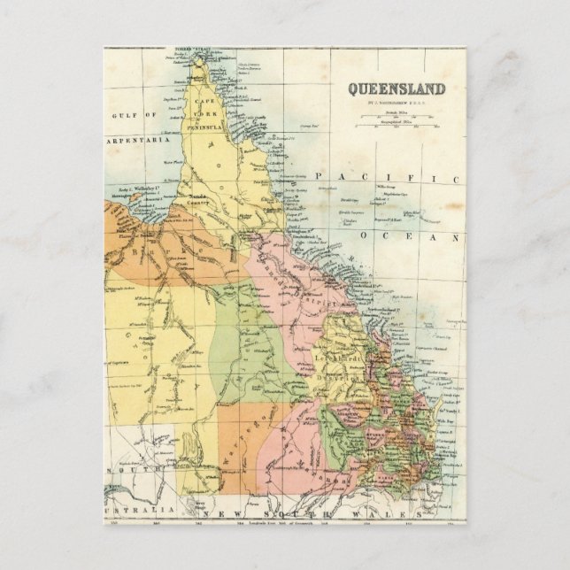 Postale Carte antique du Queensland Australie (Devant)