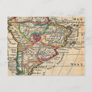 Postale Carte antique Extraordinaire d'Amérique du Sud