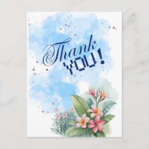 Postale Carte aquarelle élégante rose et blanc Kath Golap