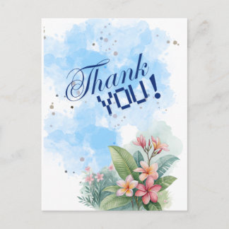 Postale Carte aquarelle élégante rose et blanc Kath Golap