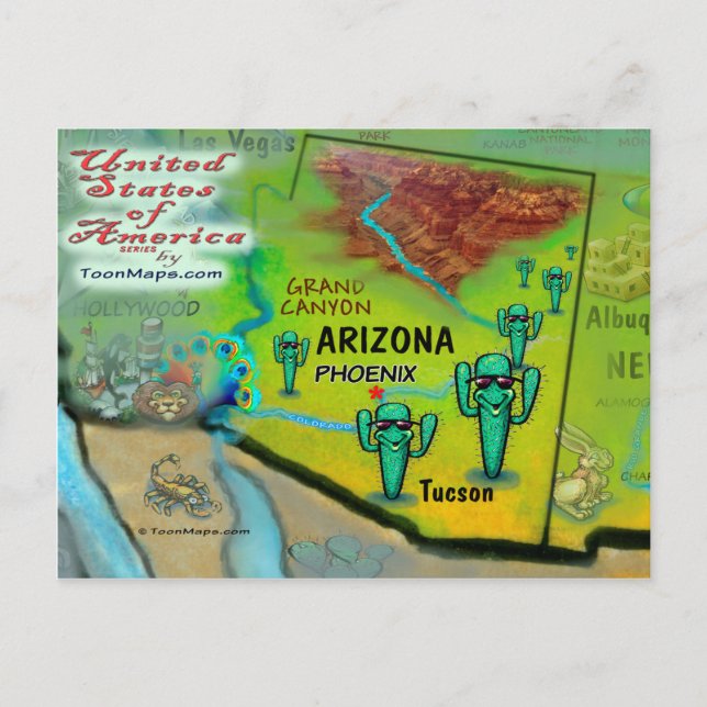 Postale Carte Arizona USA (Devant)