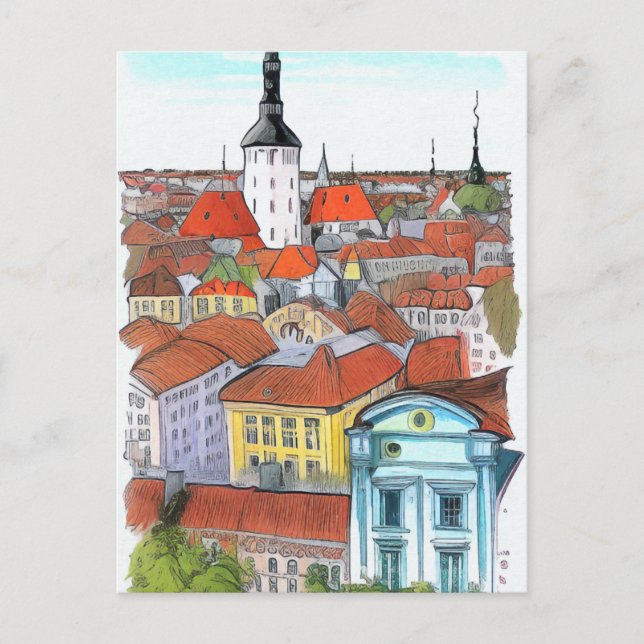 Postale Carte artistique de Tallinn Estonie (Devant)