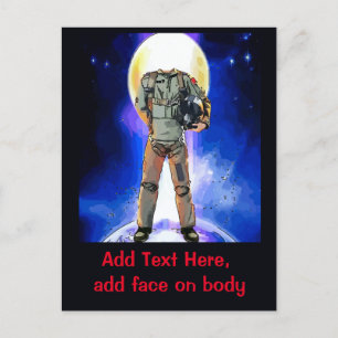 Postale Carte astronaute, modifier texte & photo, personna