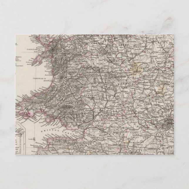 Postale Carte Atlas d'Angleterre (Devant)
