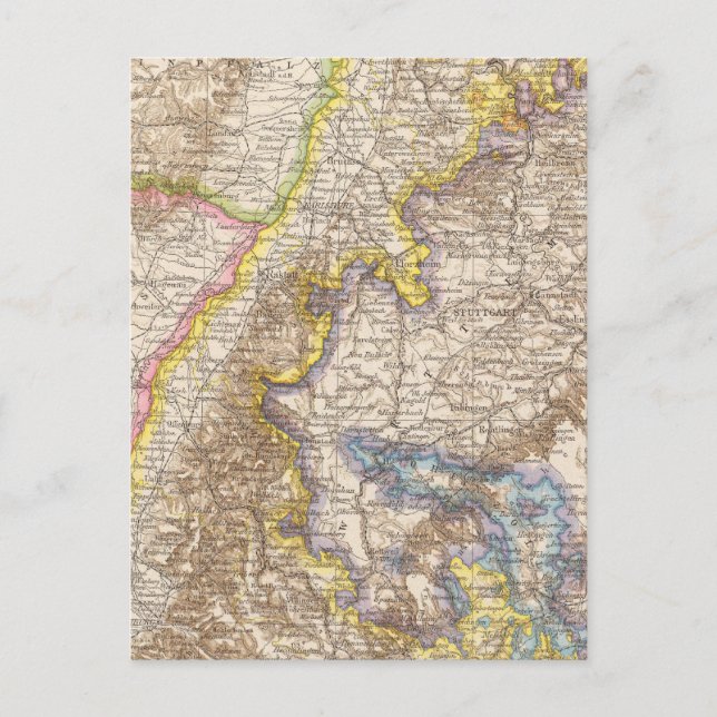 Postale Carte Atlas de Baden Allemagne (Devant)