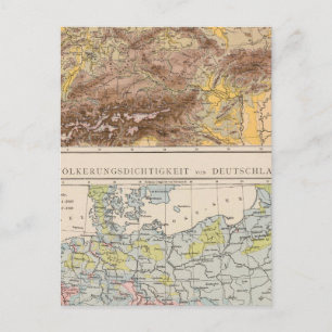 Postale Carte Atlas de l'Europe centrale