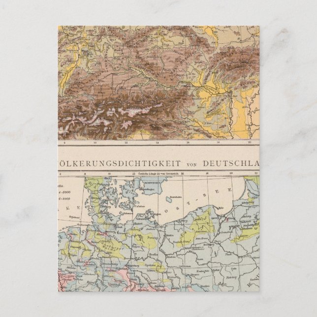 Postale Carte Atlas de l'Europe centrale (Devant)