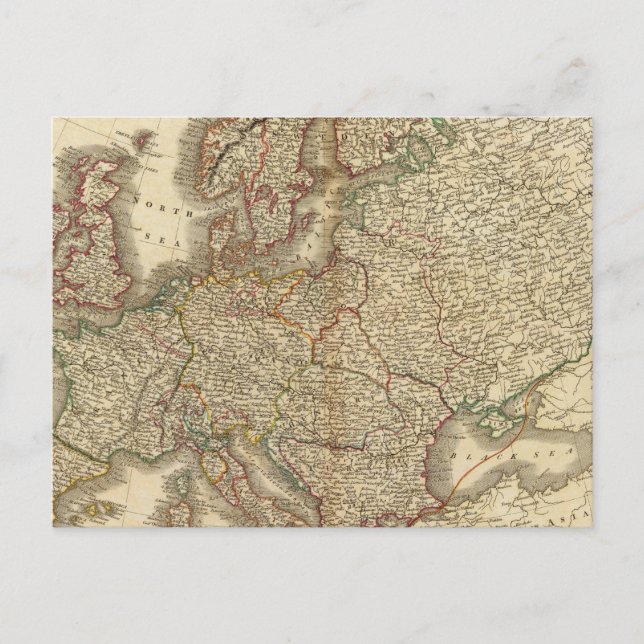 Postale Carte Atlas Europe (Devant)