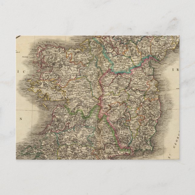 Postale Carte Atlas irlandais (Devant)