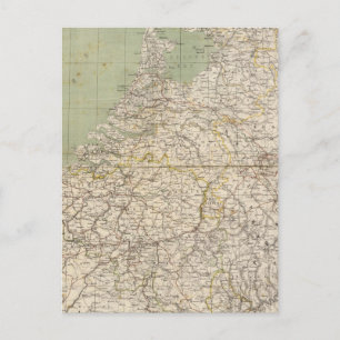 Postale Carte Atlas Pays-Bas et Belgique