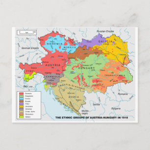 Postale Carte Autriche-Hongrie de la diversité ethnique en