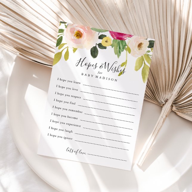 Postale Carte Baby shower floral verdoyant Espaces & Voeux (Créateur téléchargé)