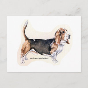 Postale Carte Basset Hound