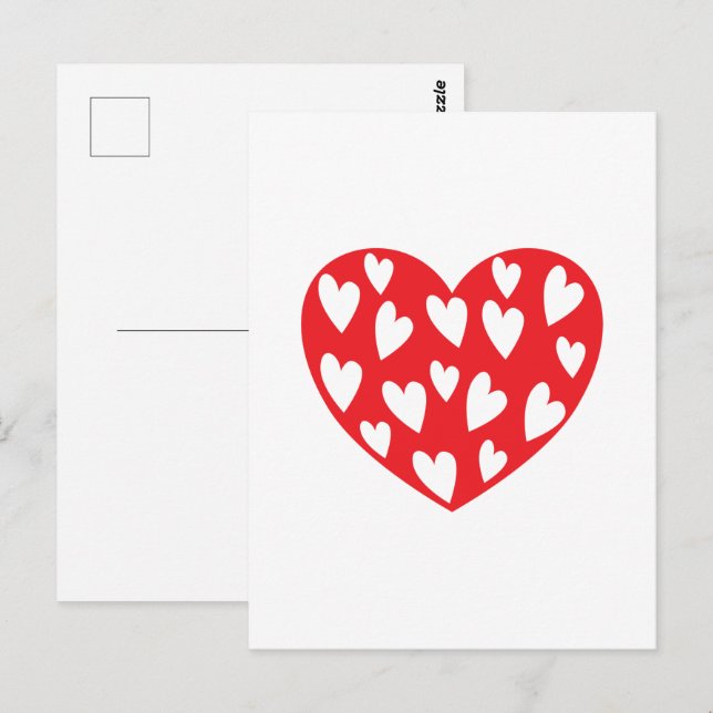 Postale Carte Big Red Heart (Devant / Derrière)