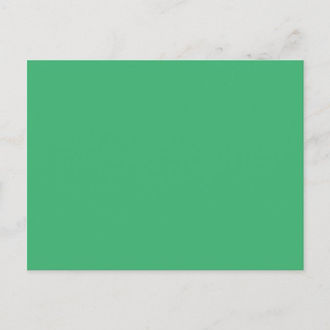 Postale Carte Blanche Couleur Uni Vert de Mer Moyen (Devant)