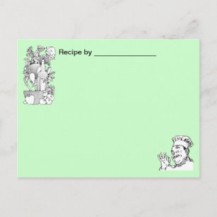 Postale Carte blanche de recette de nourriture approuvée p