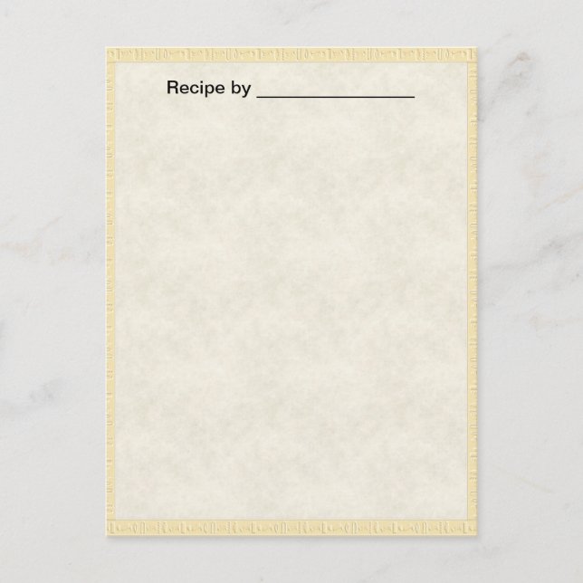 Postale Carte blanche de recette texturée légère n° 2 (Devant)