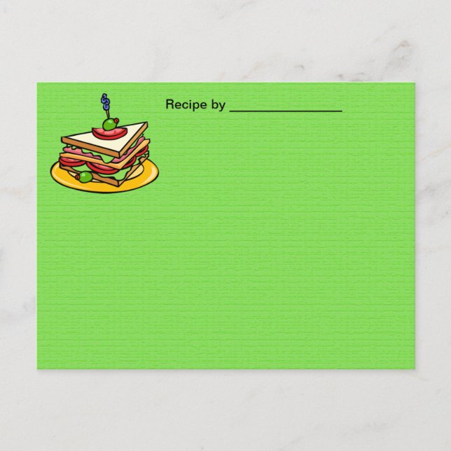 Postale Carte blanche Recette sandwich (Devant)
