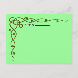 Postale Carte blanche Recette Vine Feuille verte