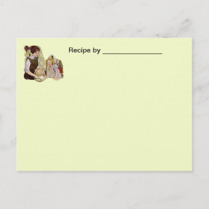 Postale Carte blanche vintage mère et enfant Recette