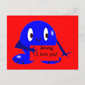 Postale Carte bleue de Roundie je t'aime