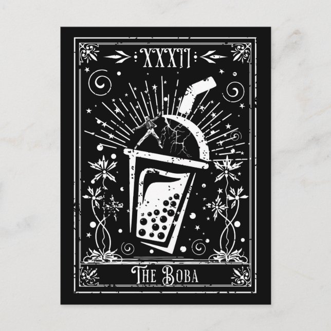 Postale Carte Boba Tea Tarot (Devant)