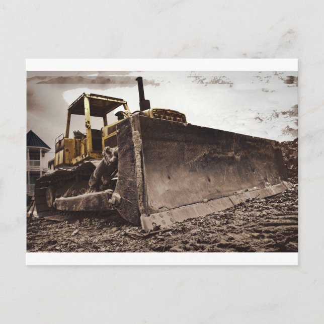 Postale Carte Bulldozer (Devant)
