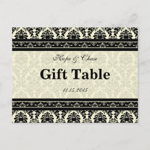 Postale Carte cadeau Cream & Black Damask
