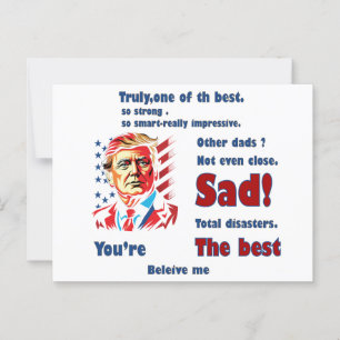 Postale carte cadeau de fête des pères trump