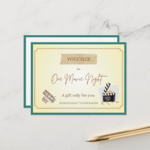 Postale Carte Cadeau Drôle 'Soirée Cinéma'