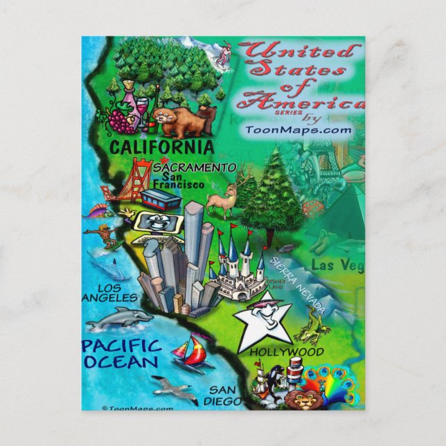 Postale Carte California USA (Devant)