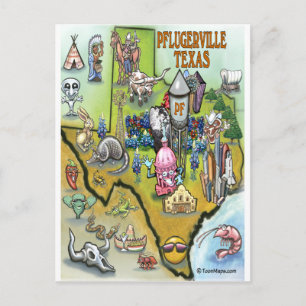 Postale Carte cartographique de Pflugerville au Texas