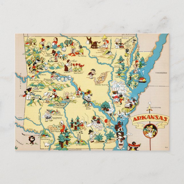 Postale Carte Carton Vintage Arkansas (Devant)