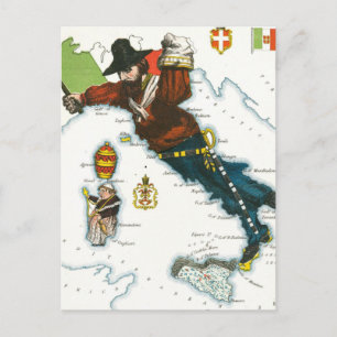 Postale Carte Cartoon vintage de l'Italie