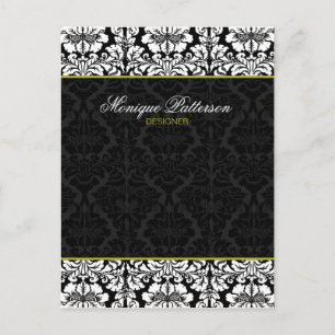 Postale Carte Chic Bow Swanky Sage Black Damask