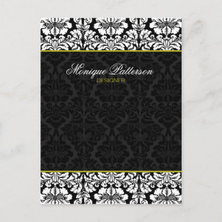 Postale Carte Chic Bow Swanky Sage Black Damask