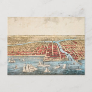 Postale CARTE : CHICAGO, c1857