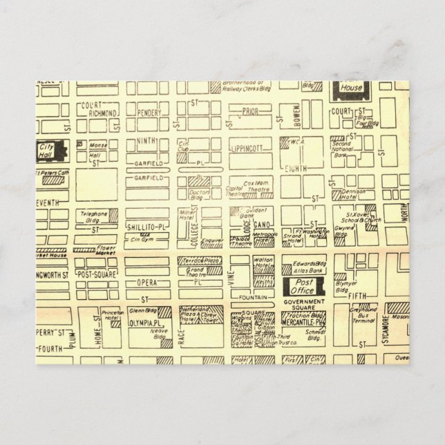 Postale Carte Cincinnati, OH Vintage (Devant)