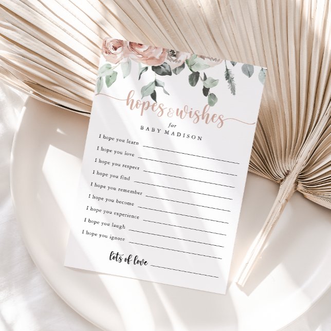 Postale Carte classique Baby shower Rose Rose (Créateur téléchargé)