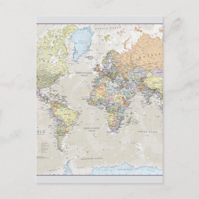 Postale Carte classique du monde (Devant)