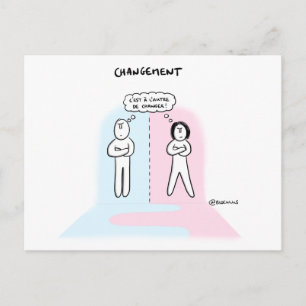 Postale Carte coaching "Changement, qui fera le 1er pas ?"