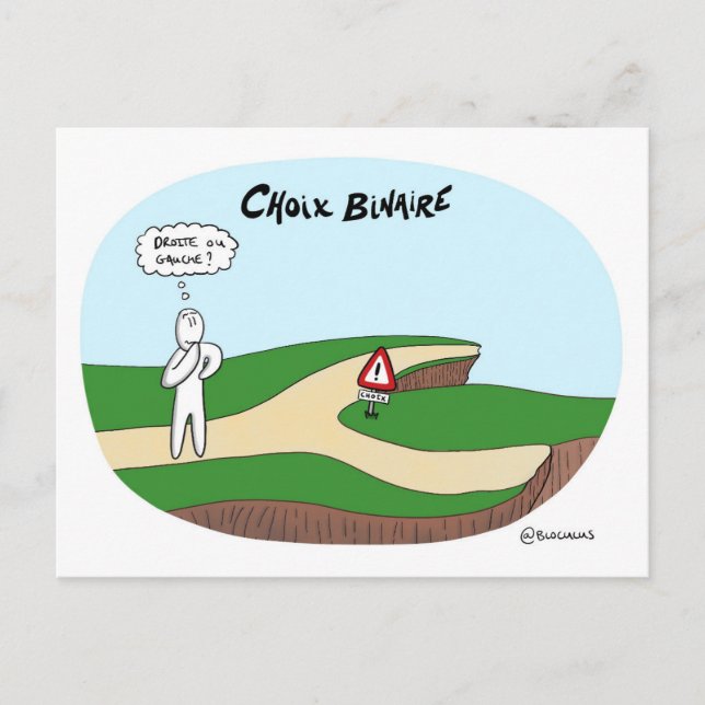 Postale Carte coaching « Choix binaire » (Devant)