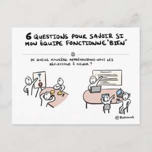 Postale Carte coaching d'équipe "3/6 : Réflexion"