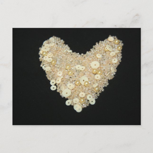 Postale Carte Coeur Crème (Devant)