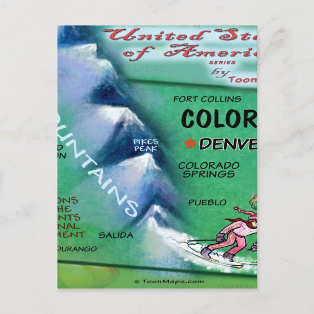 Postale Carte Colorado USA (Devant)
