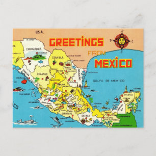 Postale Carte colorée du Mexique 