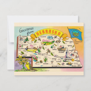 Postale Carte colorée du Nebraska