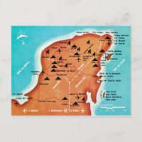 Carte colorée vintage du Yucatan au Mexique