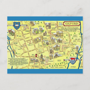 Postale Carte colorée vintage Oxford Angleterre